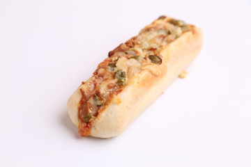 hot dog with cheese and pepper