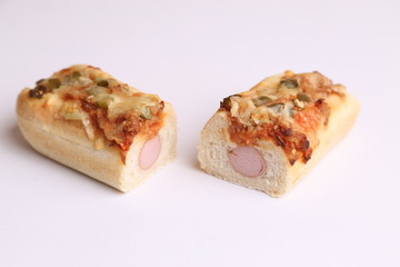 hot dog with cheese and pepper