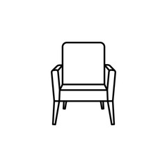 armchair, family line icon on white background