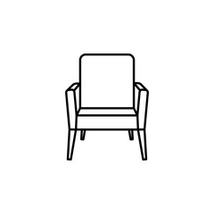 armchair, family line icon on white background