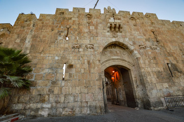 Lions' Gate, gate in the walls of the Old City in Jerusalem.