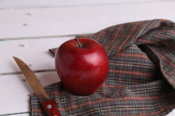 delicious and bright red apple