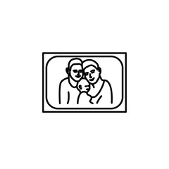 picture, family line icon on white background