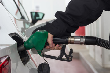 Car refueling on petrol station
