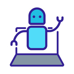 Robot icon vector. Thin line sign. Isolated contour symbol illustration