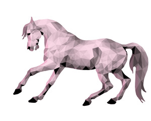 horse ametist, isolated image on white background in low poly style