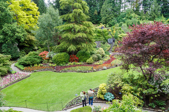 Butchart gardens in summer, Victoria, British Columbia, Canada.