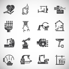 Robotic surgery related icons set on background for graphic and web design. Creative illustration concept symbol for web or mobile app
