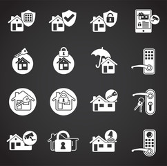 Smart security related icons set on background for graphic and web design. Creative illustration concept symbol for web or mobile app
