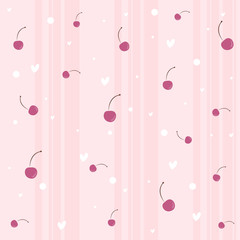 Cute Cherry Pattern. Fun Vector Illustration!