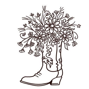 boots with flowers on them