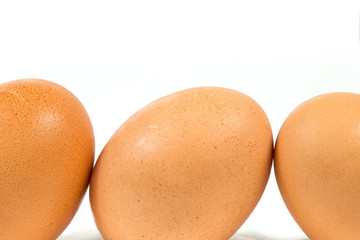 Hen egg isolated on white.