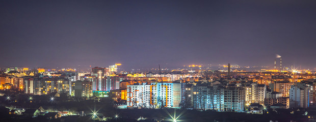 Fototapeta na wymiar Panorama of the night city