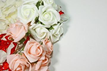 Pink and white with a bit of red