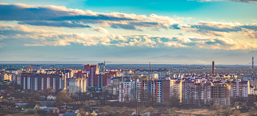 Fototapeta na wymiar Panorama of the Ukrainian city