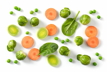 composition of fresh raw vegetables
