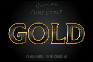 Black pattern text effect with gold extrude