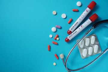 Coronavirus treatment concept. Novel coronavirus - 2019-nCoV. Protective medical mask and...