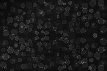 Black and grey blitter texture, vector bokeh background, magical backdrop, geometric circular background