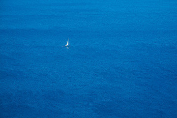 boat alone in the ocean