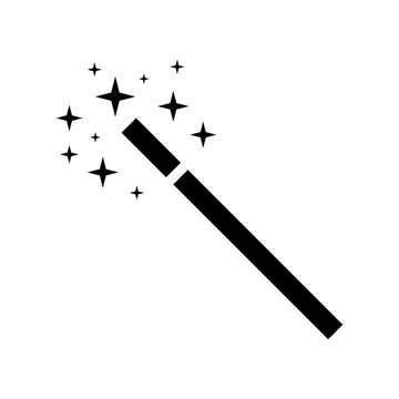 Magic wand icon, logo isolated on white background