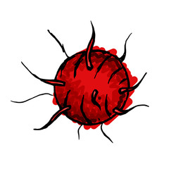 Colorful illustartion of a deadly virus spreading by fast.