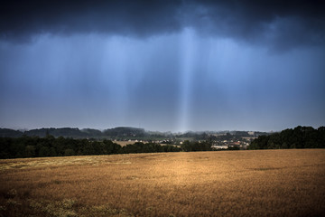 thunderstorm over the field