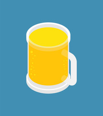 Mug of beer Isometric. alcohol vector illustration 