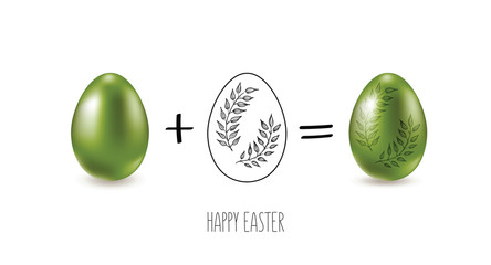 Easter eggs, Happy Easter. Vector illustration. Hand drawn.