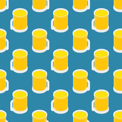 Mug of beer pattern seamless. alcohol background. vector texture