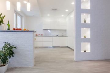 Modern living room with sofa and furniture