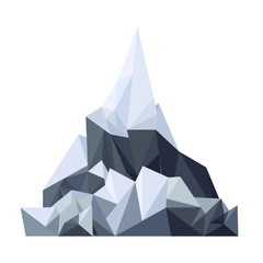 Polygonal mountain on the white background. Low poly design. Illustration for wallpaper, logo, icon.