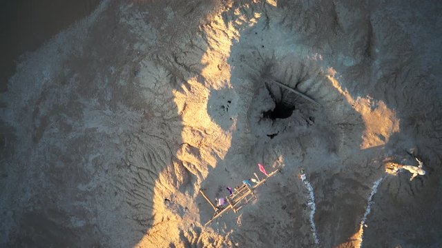 WS POV ZO View of waterholes in Morocco