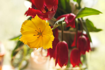 fading tulips bouquet