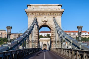 Deurstickers Kettingbrug Famous Chain Bridge in Budapest, Hungary