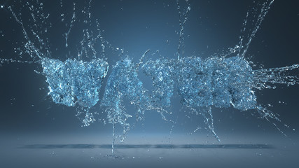Naklejka na ściany i meble Water Slash 3D Simulation