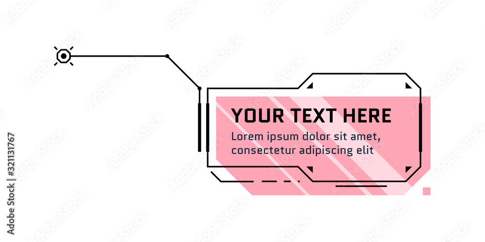 Poster hud futuristic style callout title. infographic call out box bar and modern digital info frame layou