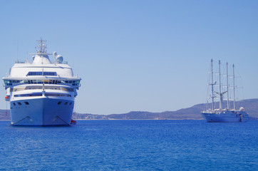 Celestyal Cruises cruiseship Celestyal Crystal and Windstar motor yacht cruise ship liner MY Wind...