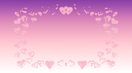 abstract background with flowers and hearts