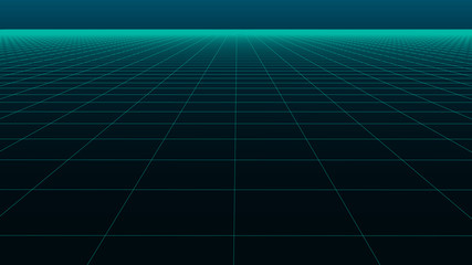 Vector perspective grid with gradient background. Detailed lines forming an abstract background.