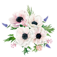 Watercolor floral arrangement, hand drawn vector image