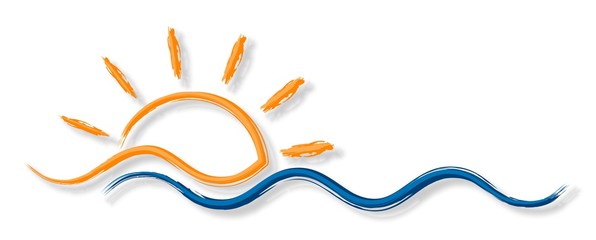 Obraz premium Sun and Blue Wave Symbol. 