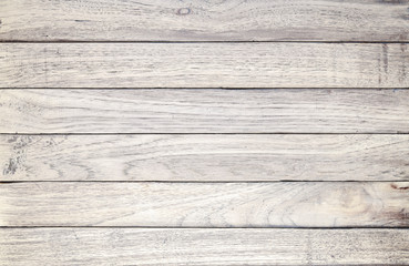 Top view old white wood plank pattern natural texture and surface background, Teakwood, Tectona grandis