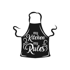 Hand drawn typography poster. Inspirational vector typography. My kitchen, my rules. . Vector calligraphy.