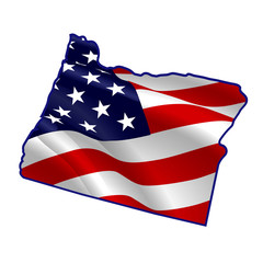 United States, Oregon full of American flag. Map