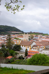 View of Angra do Heroismo from Alto da Memoria, Terceira, Azores, Portugal