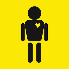 man with heart vector