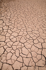 Dry earth with cracks after water has receeded or evaporated