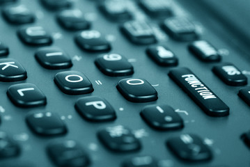 Computer keyboard with special buttons. Shallow depth of field