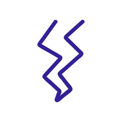 crack icon vector. Thin line sign. Isolated contour symbol illustration